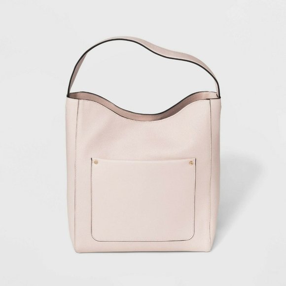 A New Day Handbags - A New Day Large Front Pocket Hobo Handbag, Blush P